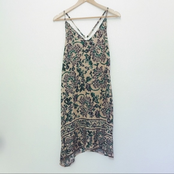 NWT Soft rayon boho sun dress tan/navy/green - Picture 5 of 8